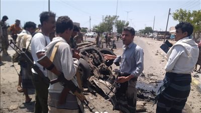 ننشر أولى الصور لاستهداف قائد القوات الخاصة في أبين بجنوب اليمن