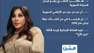 إليسا ترد على السياسي السوري هيثم المالح (إنفوجراف)
