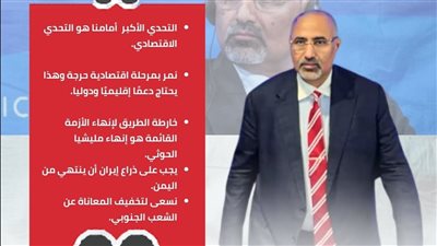 رسائل جديدة من الزبيدي حول القضية الجنوبية (إنفوجراف)