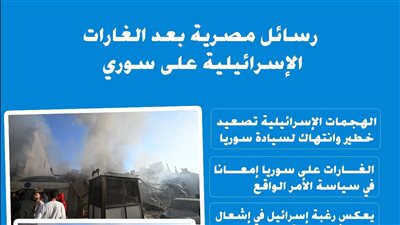 رسائل مصرية بعد الغارات الإسرائيلية على سوريا (إنفوجراف)