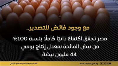 كيف عززت الدولة قدراتها الإنتاجية لتصل إلى الاكتفاء الذاتي من بيض المائدة؟