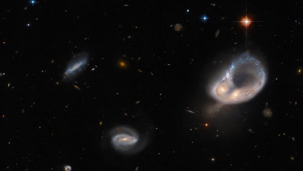 The advanced Hubble telescope captures images of collisions between galaxies